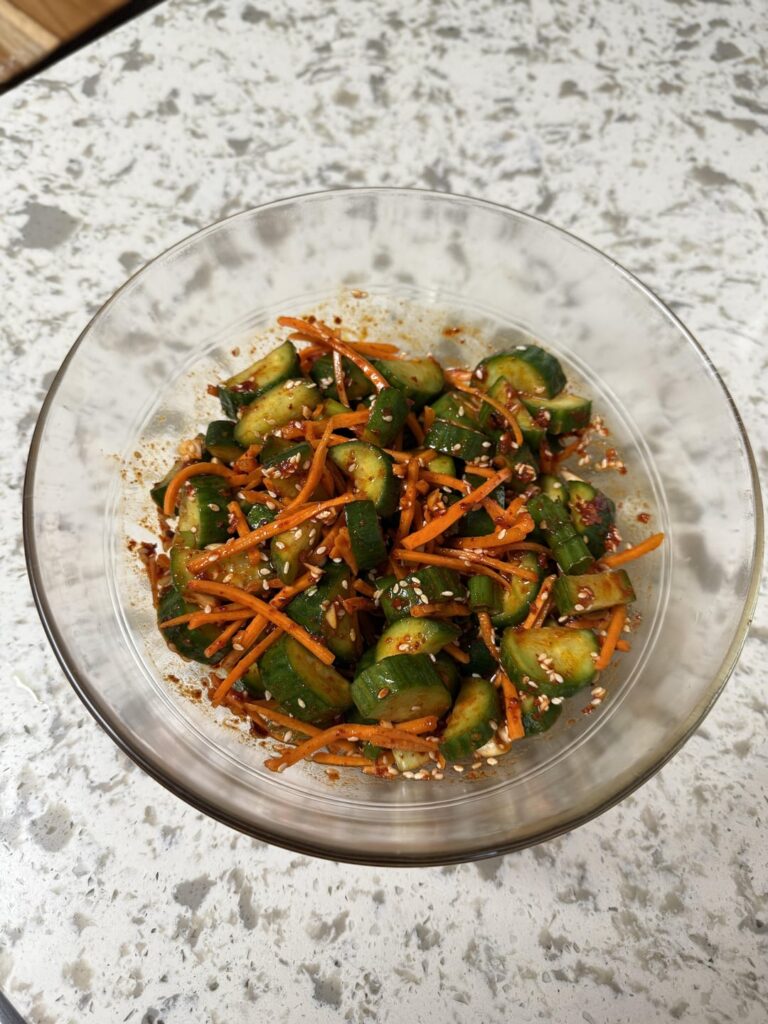 Korean style spicy cucumbers