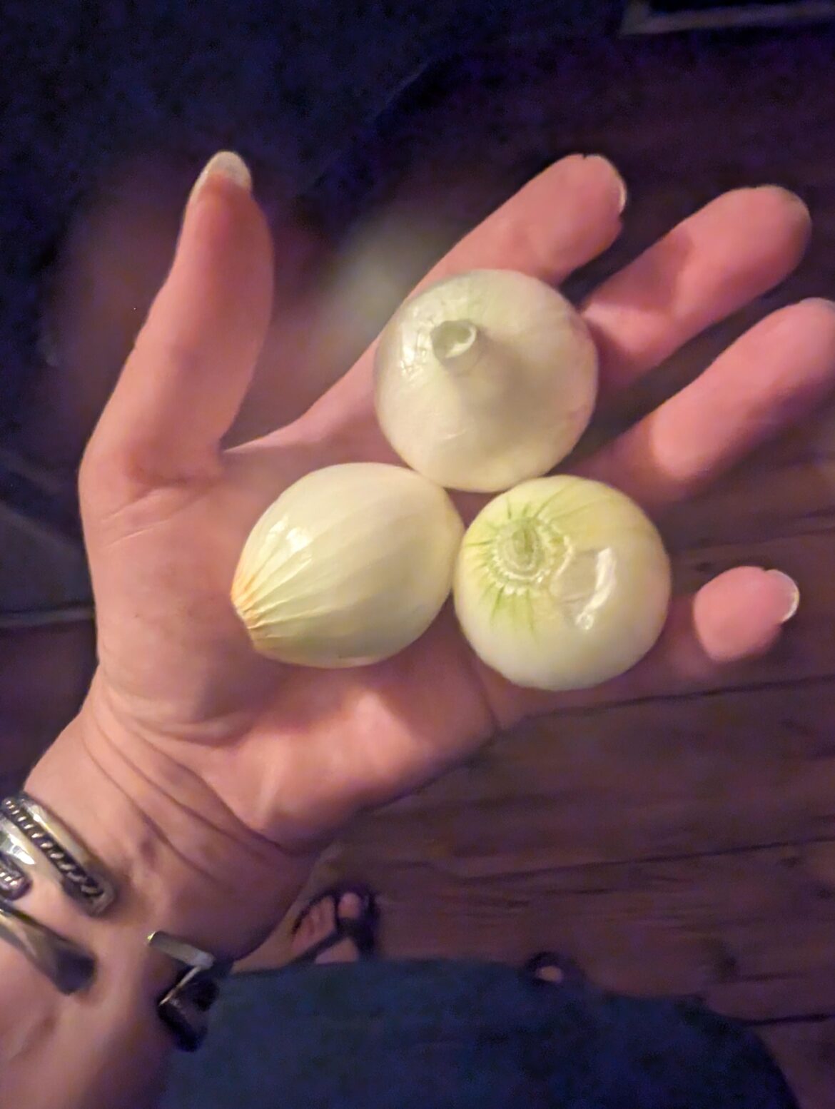 Small but fierce uncured onions from my bffs garden, they taste like sunshine
