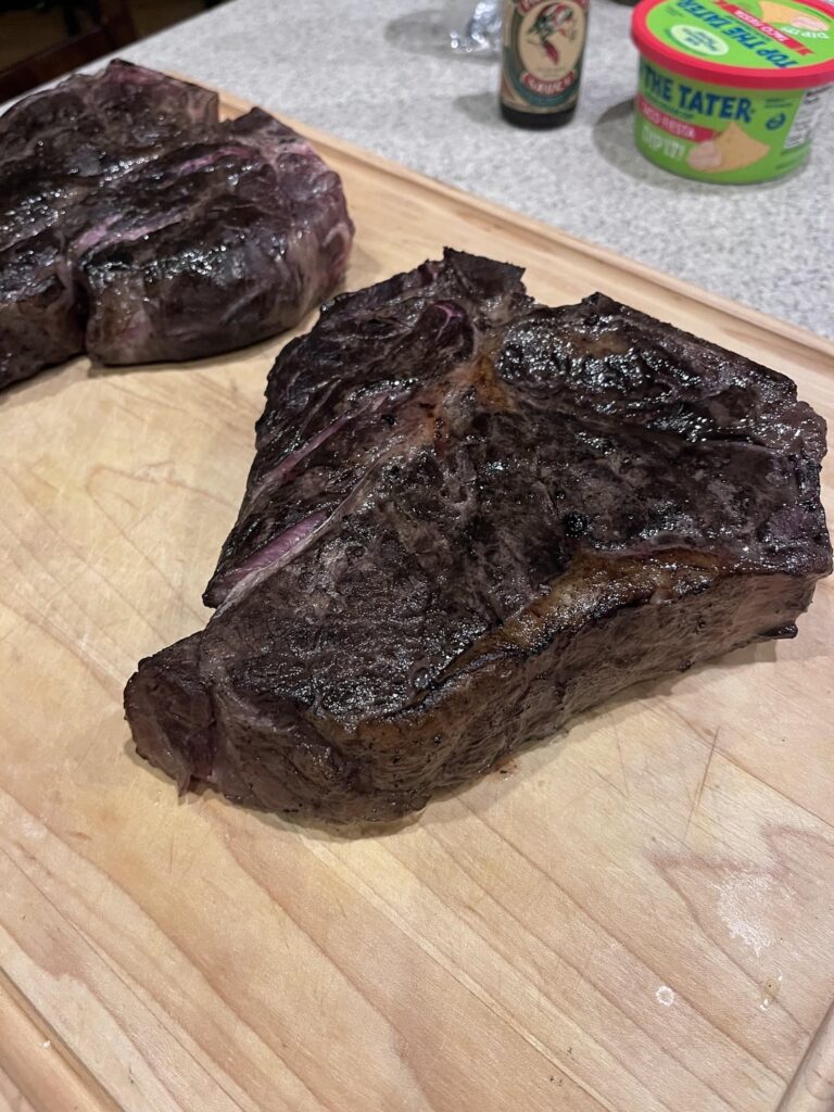 Wife was sick of me burning the meat so I sous vide this T-Bone.