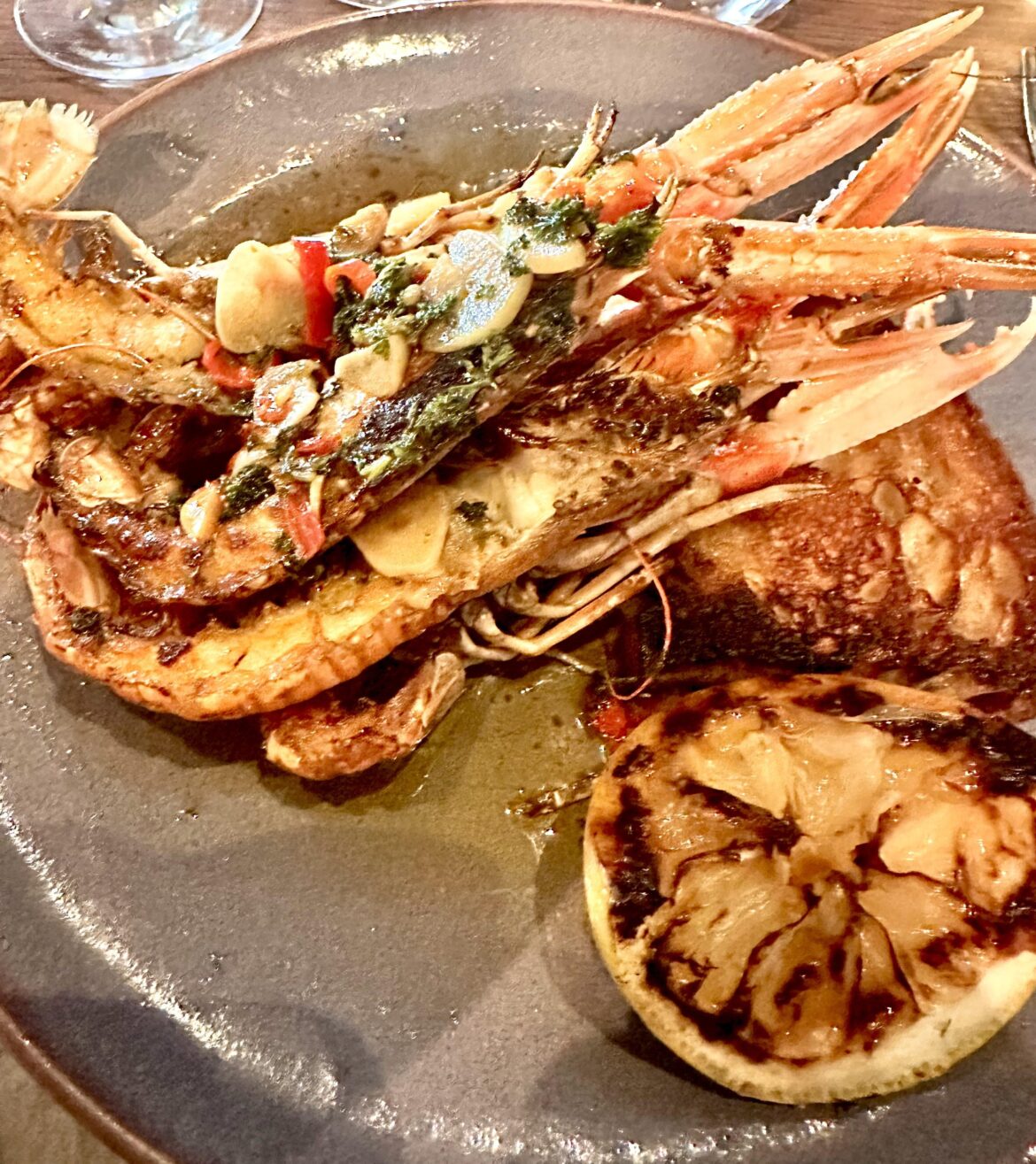 Grilled langoustines