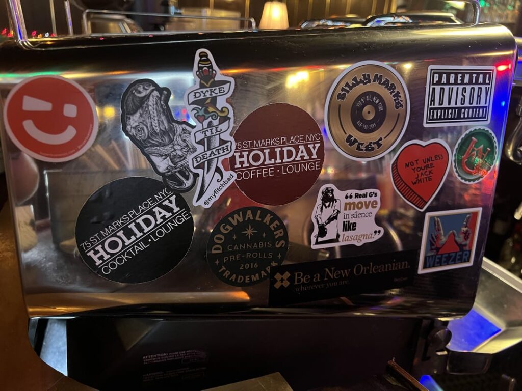 Do y’all have stickers on your espresso machines at work?