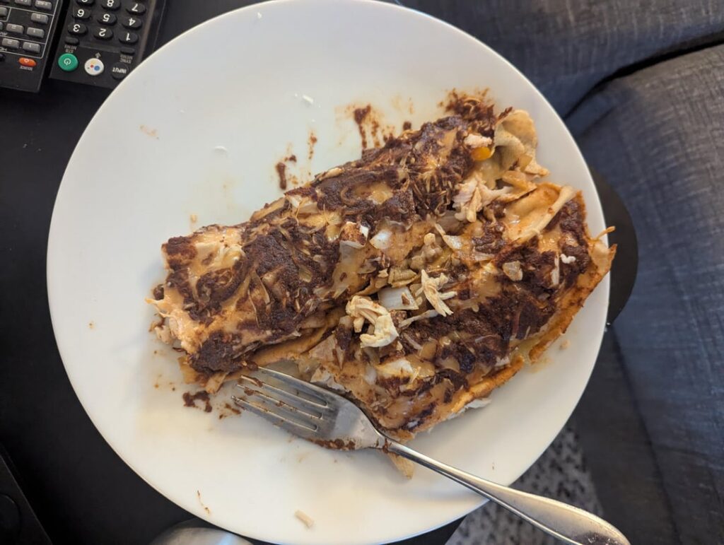 Chicken & cheese fajita enchiladas: 311 cals each with 43g protein