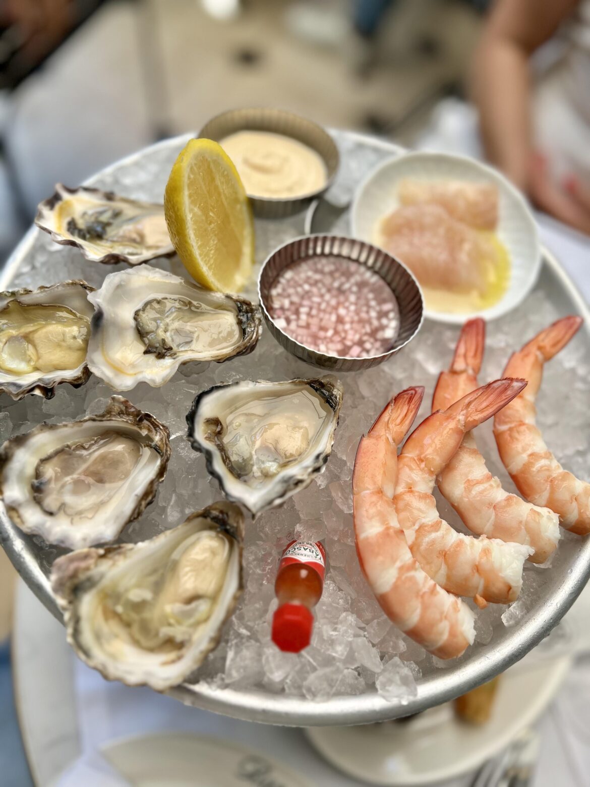 Sydney rock oysters, crudo and shrimp cocktail