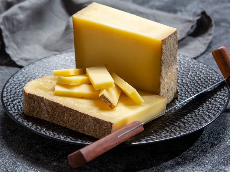 Slices of comte cheese