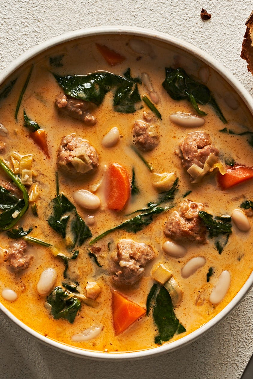 creamy sausage and white bean soup