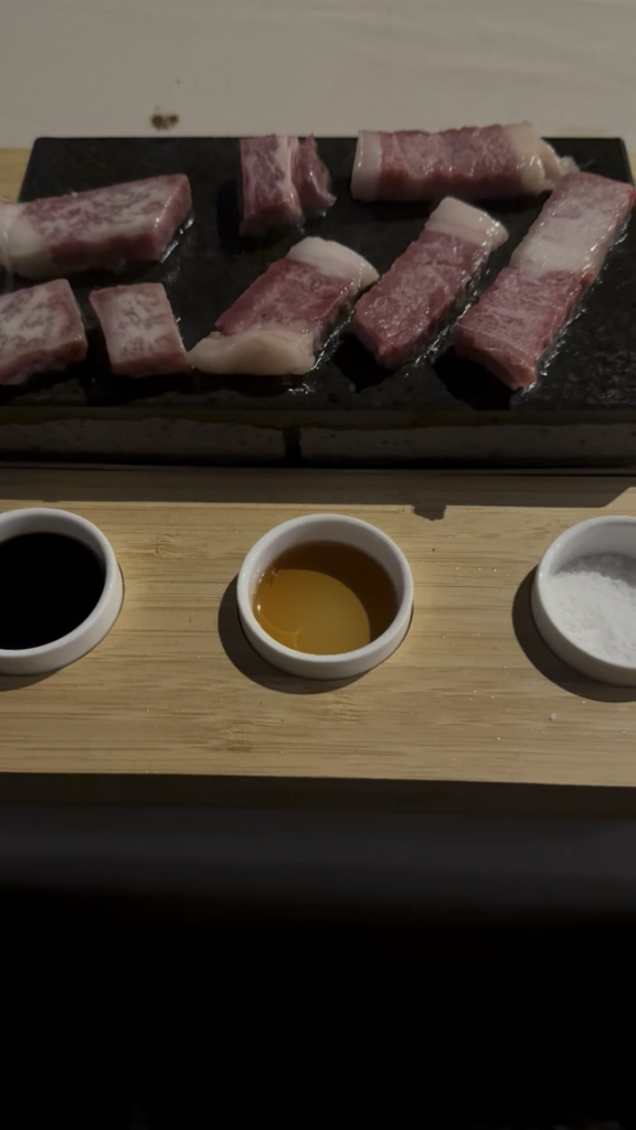 Japanese A5 Ribeye Steak (1/2 thick, 1.1lbs) Cooked on Steak Stones