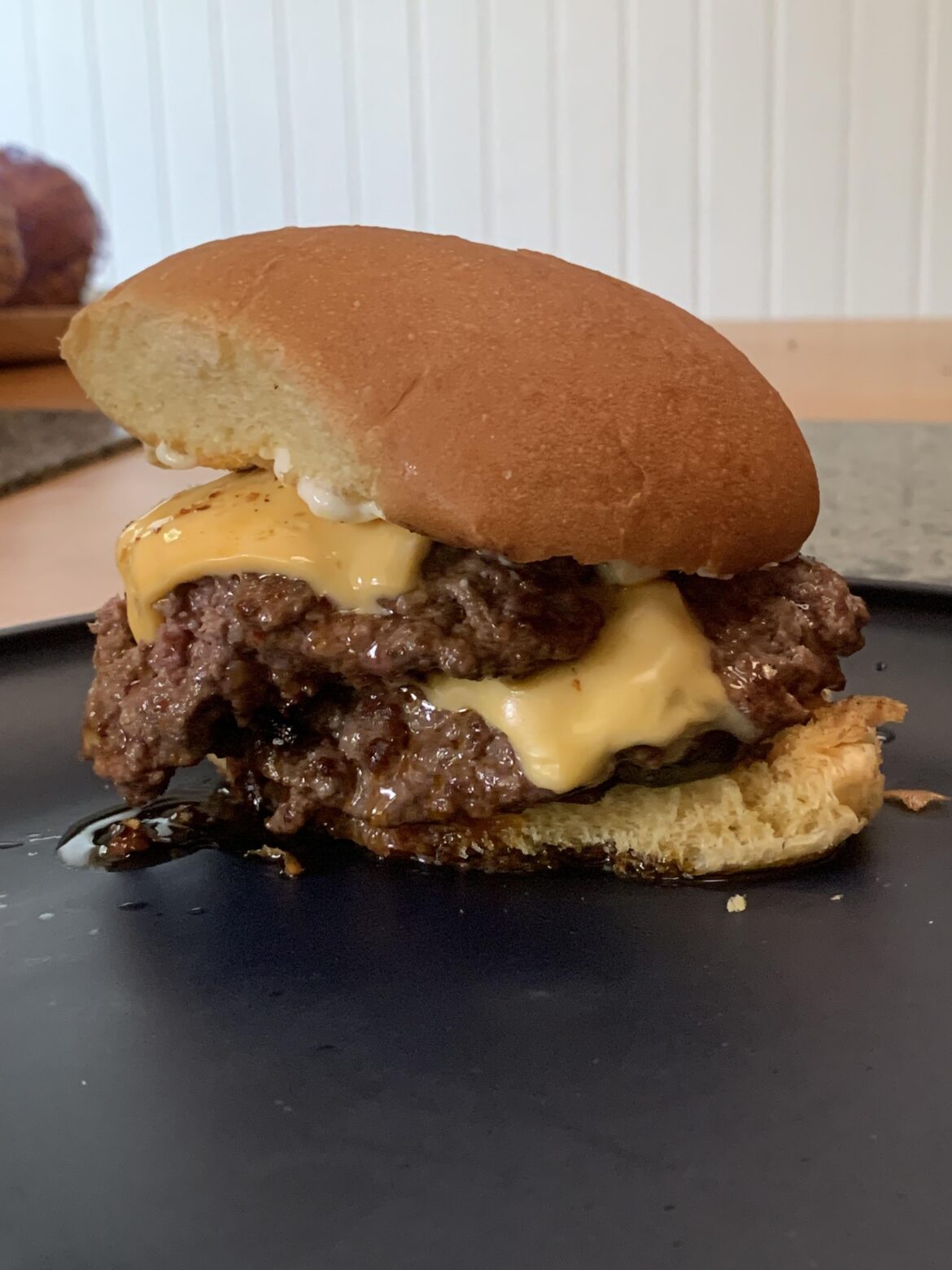 Burg with Chili Crisp, Cheese, and Mayo. Yum 🤤