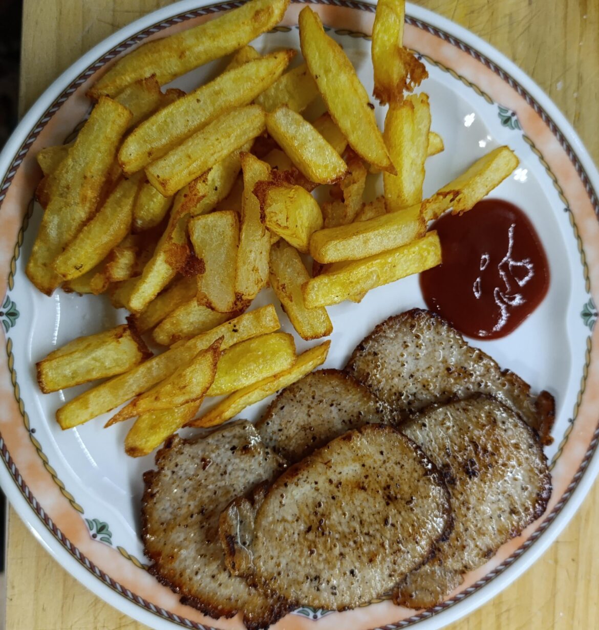 Peppered Pig and chips