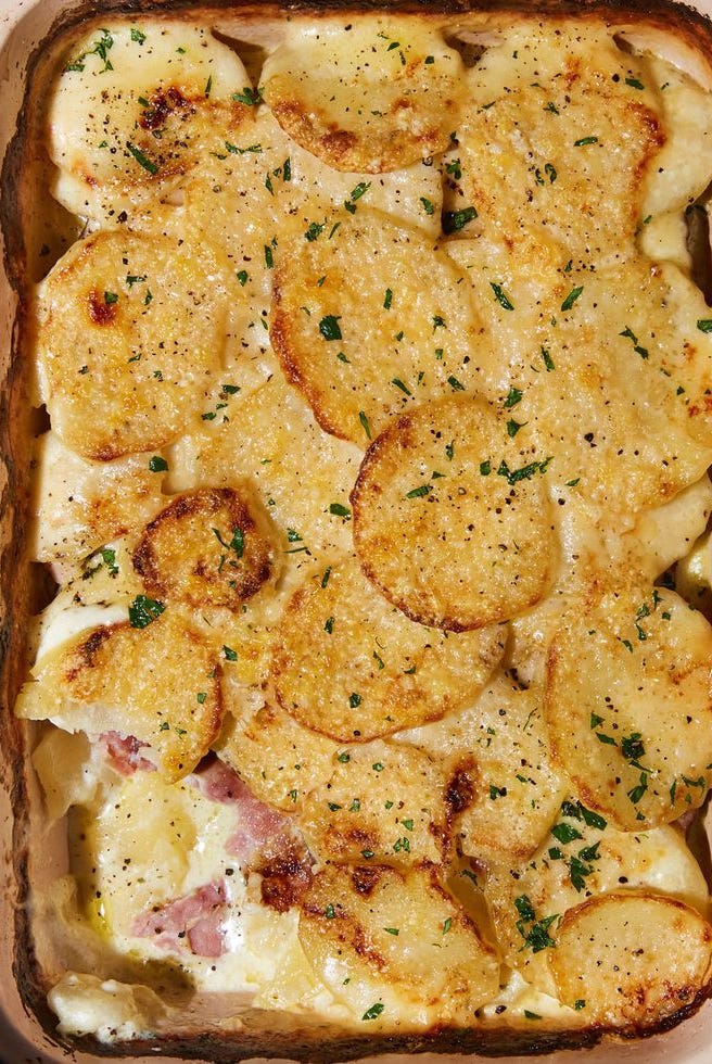 scalloped potatoes and ham