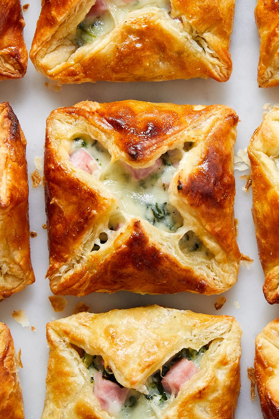ham and cheese spinach puffs