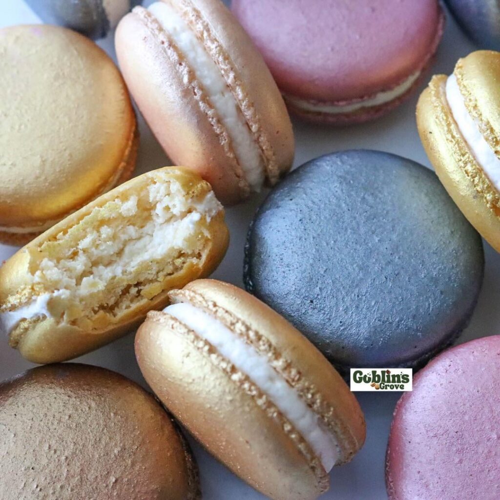 Pretty Metallic Macarons