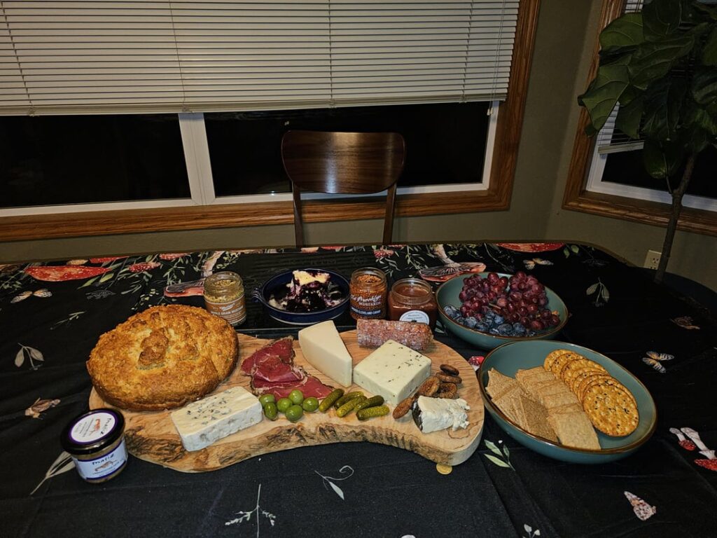 A few boards I've made. I don't care too much about presentation if you can tell. Happy to answer questions about individual products. First two feature bread baked by me