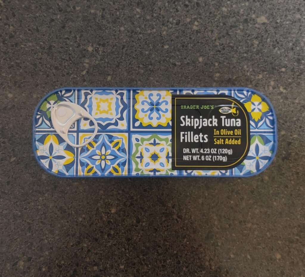 Trader Joe's Skipjack Tuna Fillets in Olive Oil with salt added