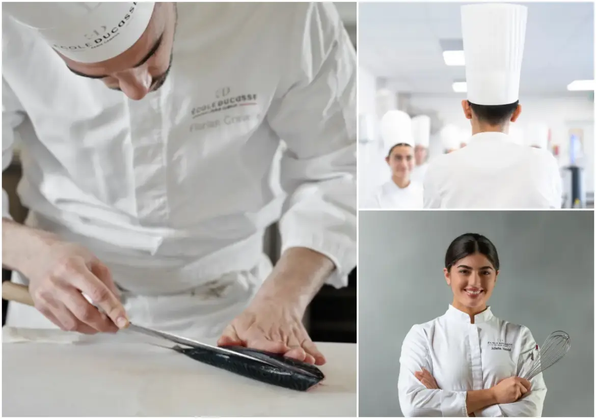 École Ducasse culinary students and chefs in training at Abu Dhabi Studio