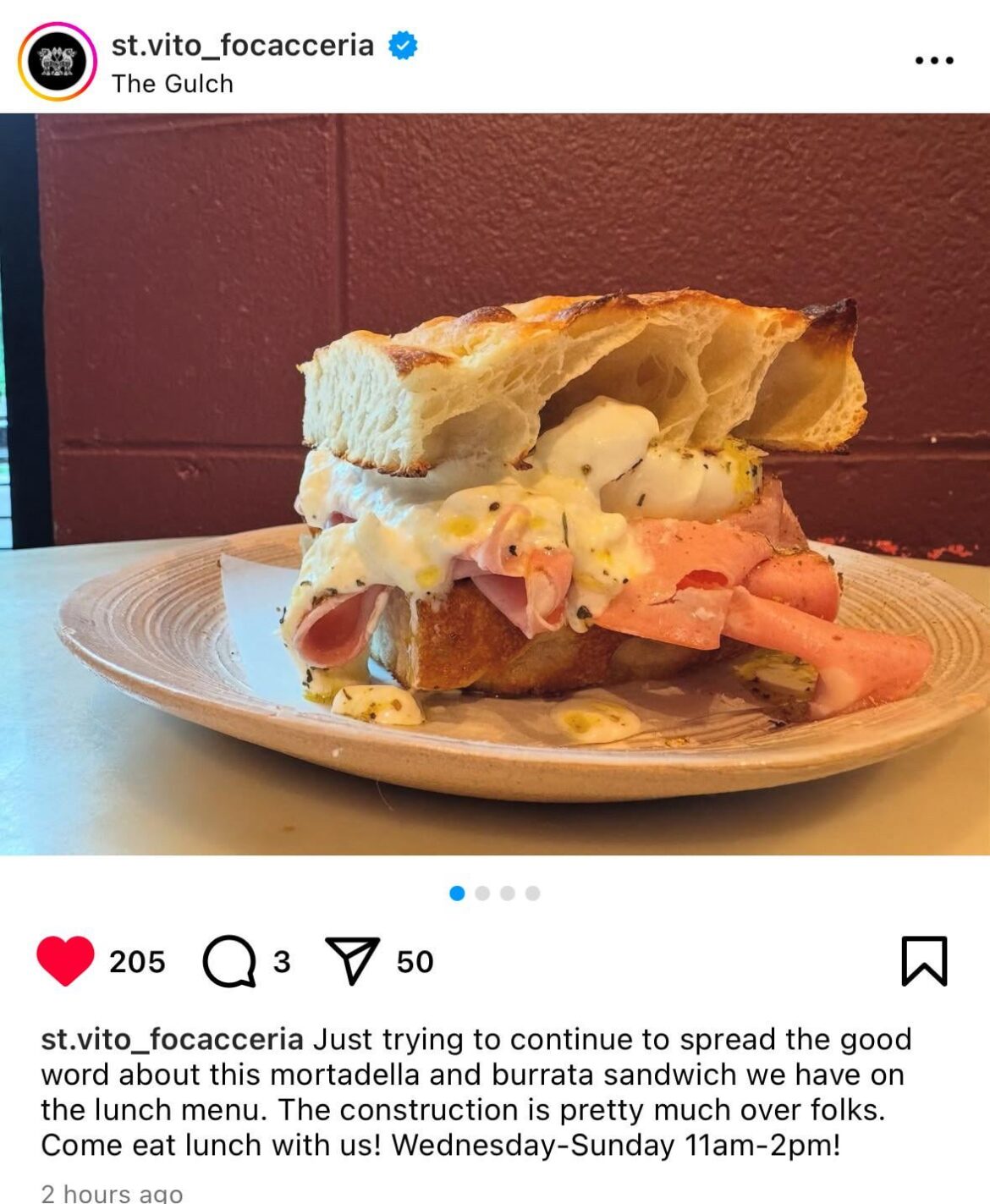 Where to find a mortadella and burrata sandwich like this?