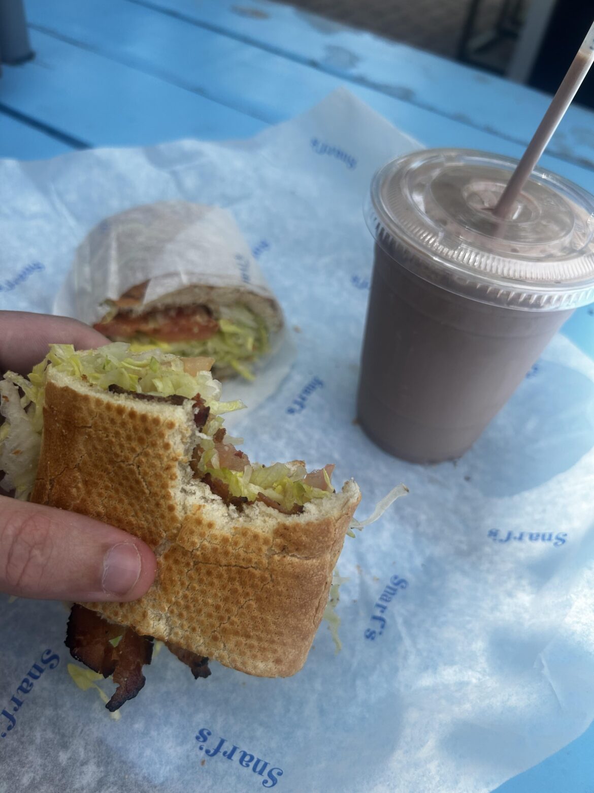 BLT and Chocolate Milkshake