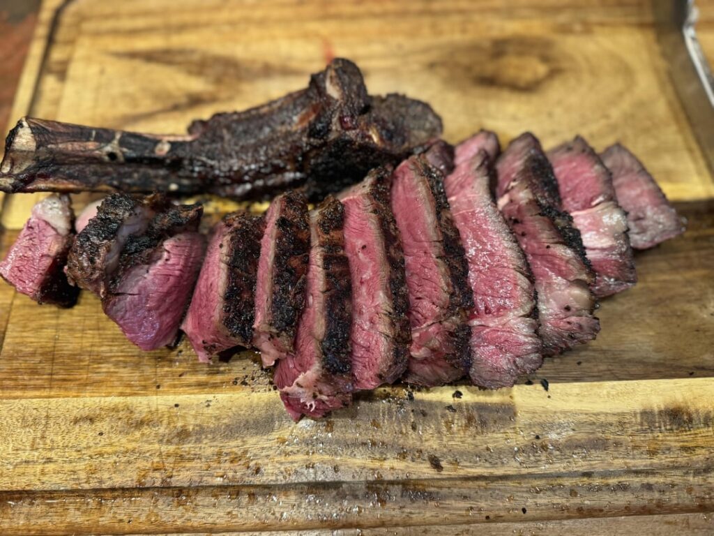 2lbs Tomahawk Smoked then seared on the Webber Kettle