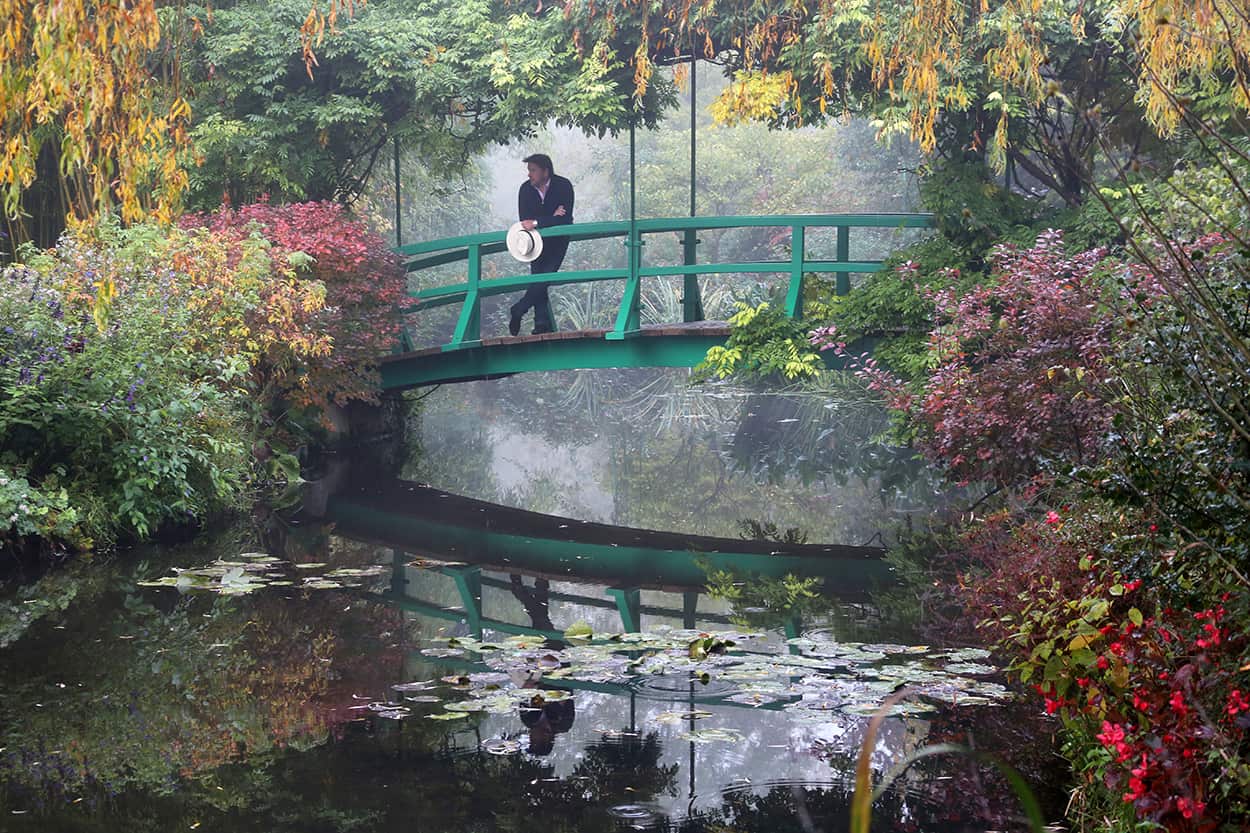 James Martin on the Money bridge in Giverny