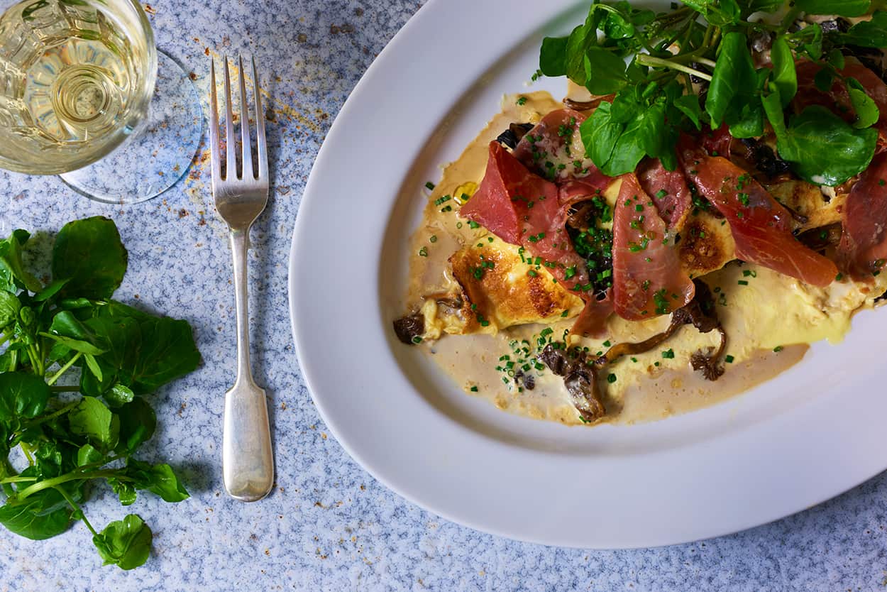 Bayonne ham and cheese omlette