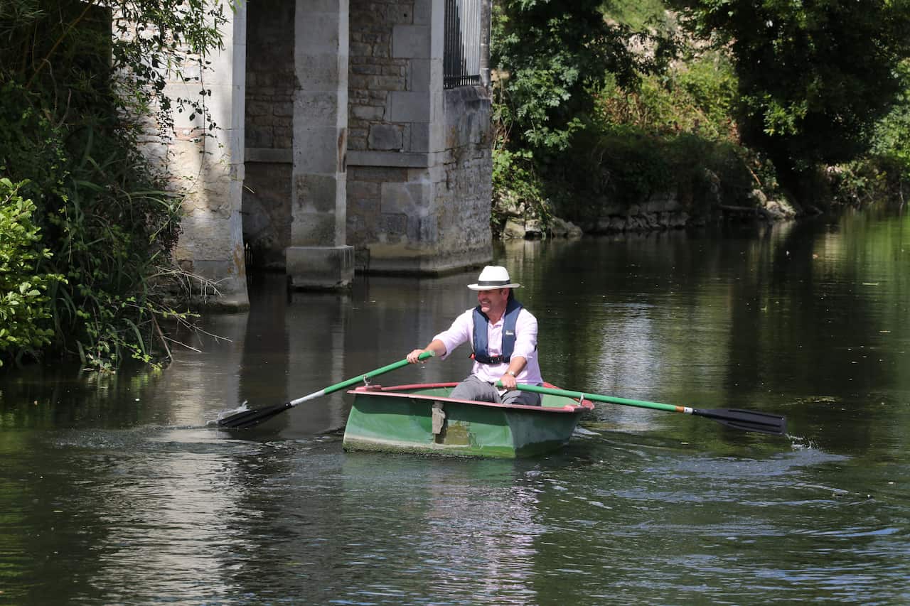James Martin on the river at Verteuil-sur-Charentes