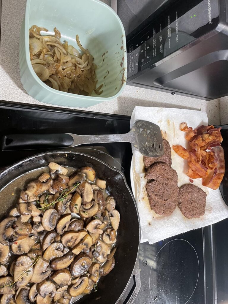 Mushroom Swiss burger hand pies with Caramelized onions. Best drunken idea I’ve ever had.