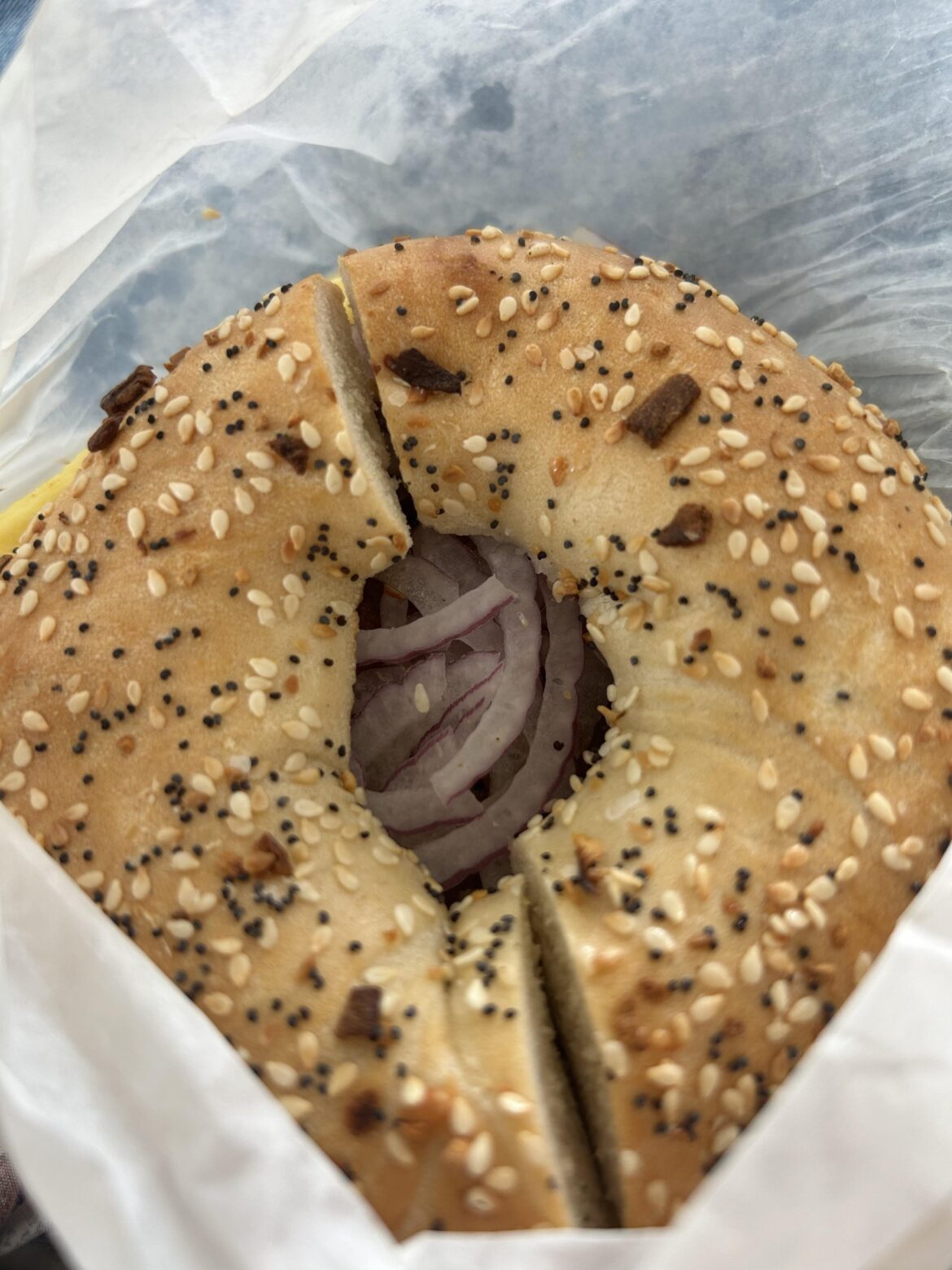 got a sausage egg and cheese with onions and they did not disappoint