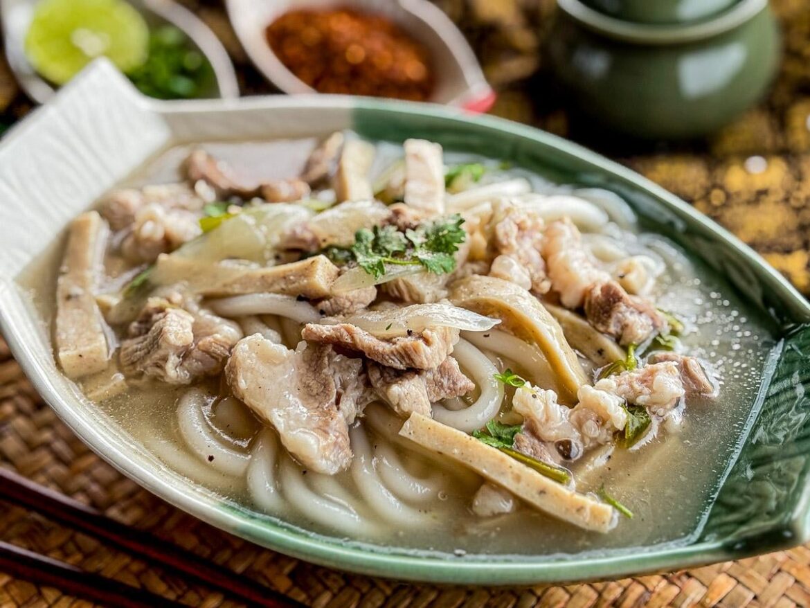 Homemade Lao Noodle Soup (Khao Piak Sen)