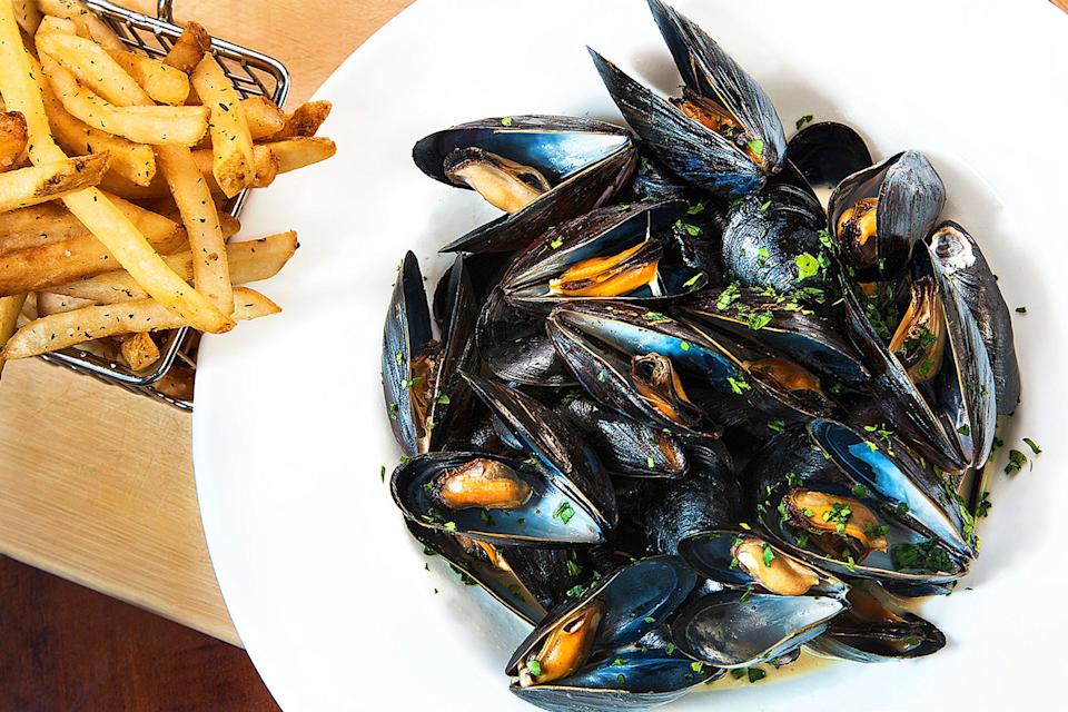 Mussels and frites at Brasserie Provence in Louisville, Kentucky.