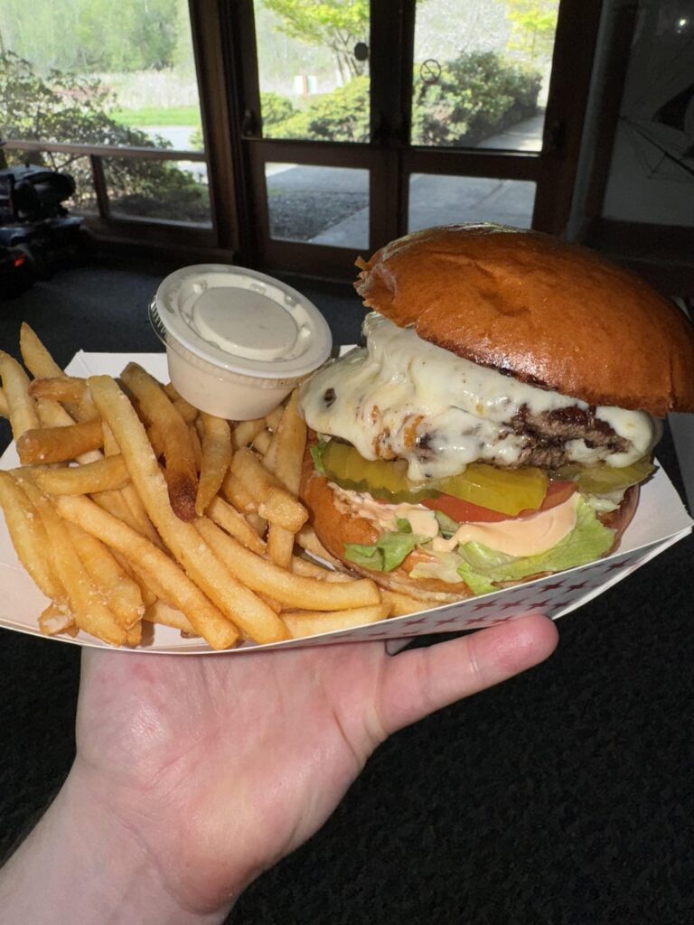 Just a college cafeteria line cook at work…