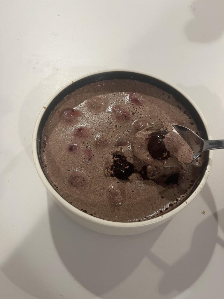 black forest mousse 25 grams protein just under 200 cals my fav dessert to make