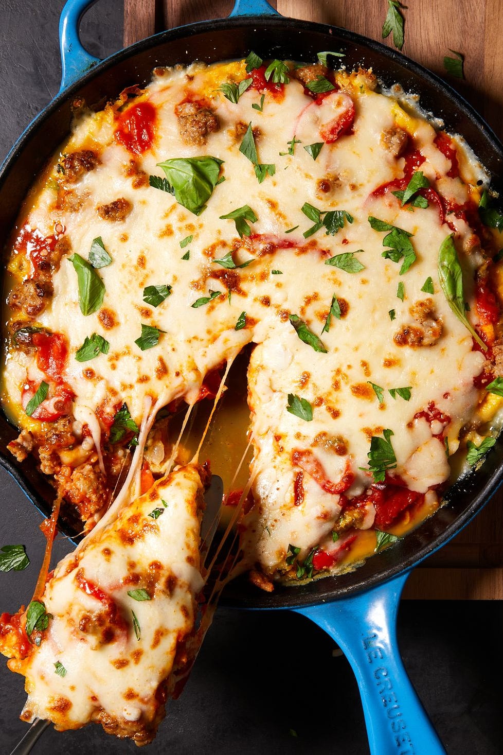 italian sausage  pepper frittata affogato