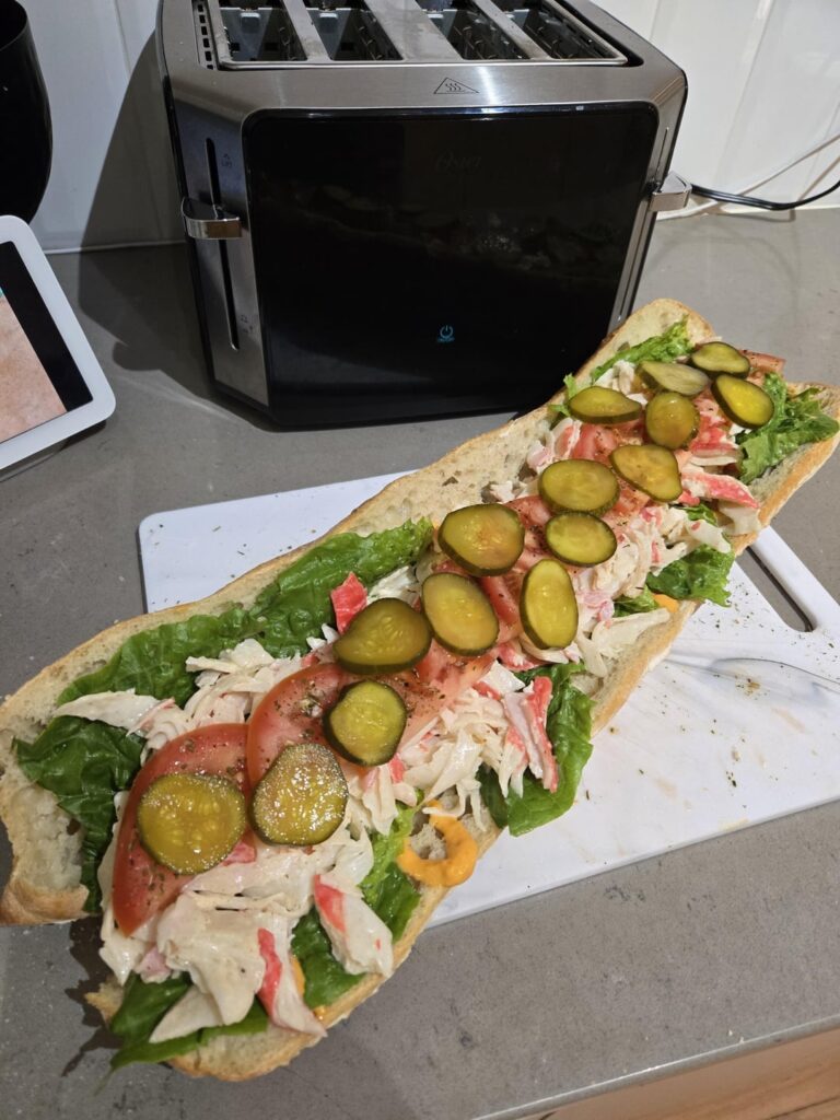 Giant Crabstick Sandwich