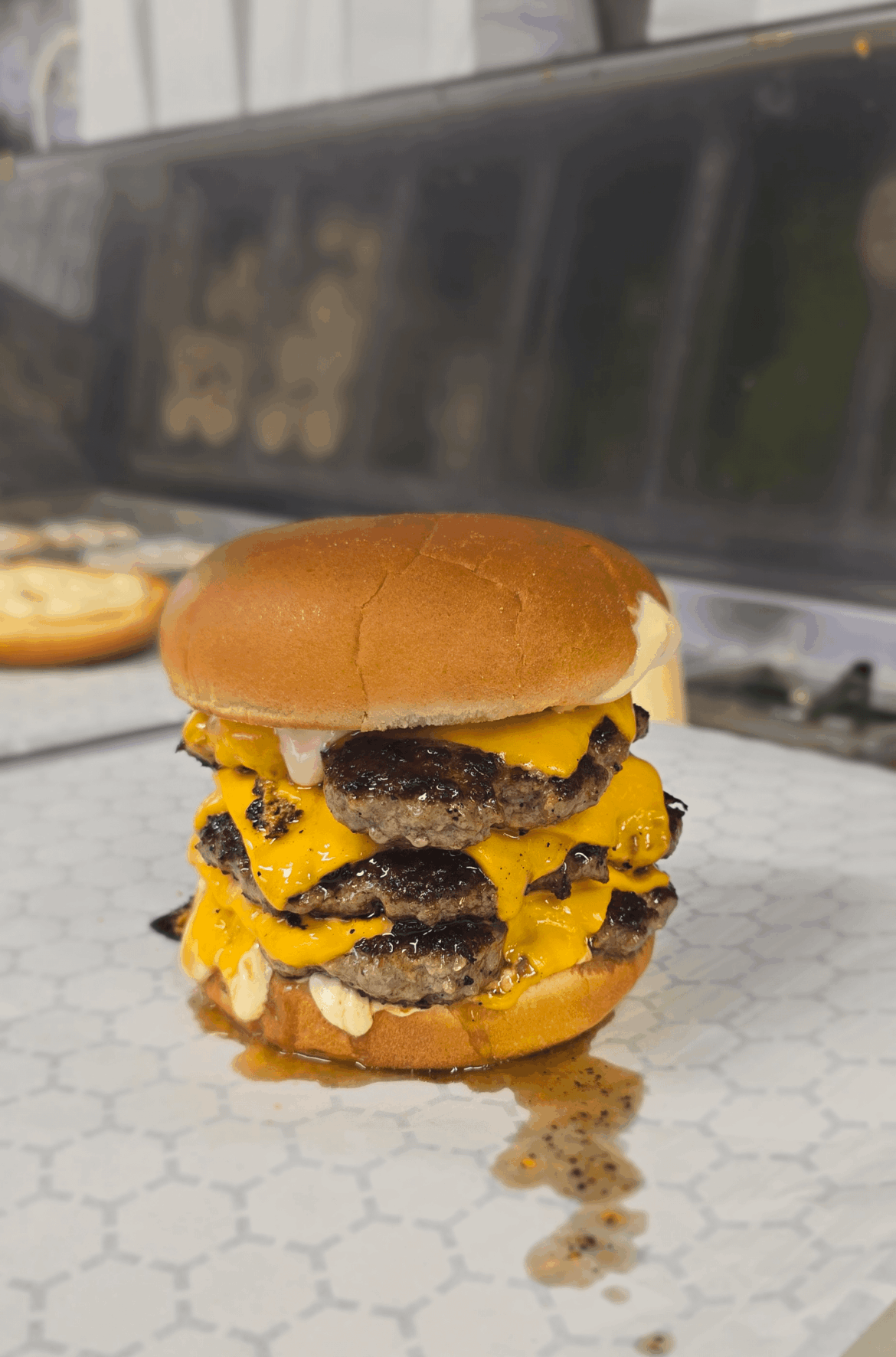 Someone ordered a triple, extra cheese, extra sauce, no veg. I was happy to oblige.