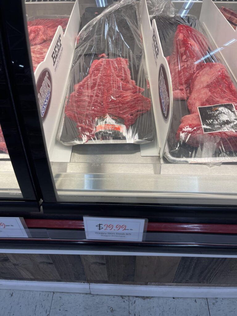 wagyu Carne Asada tacos on cast iron skillet