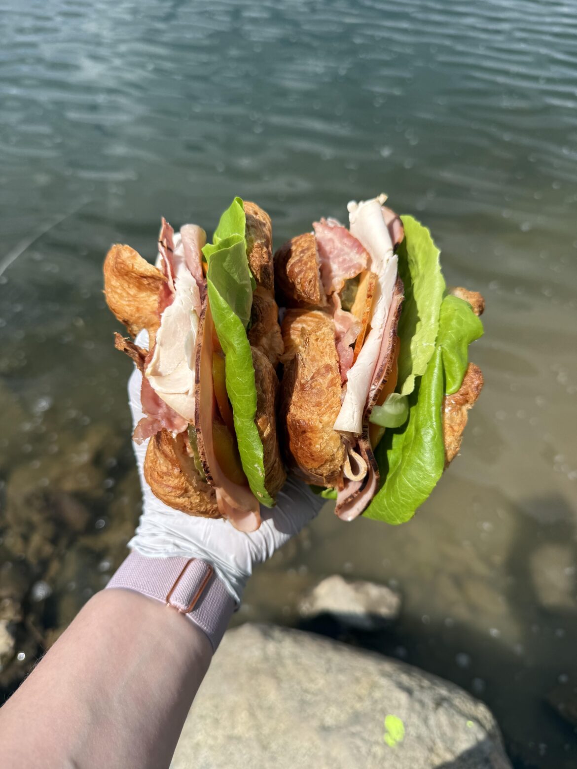Croissant sandwiches for a fishing day