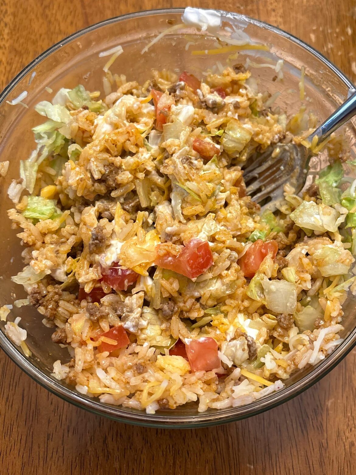 Taco bowl with all the fixings