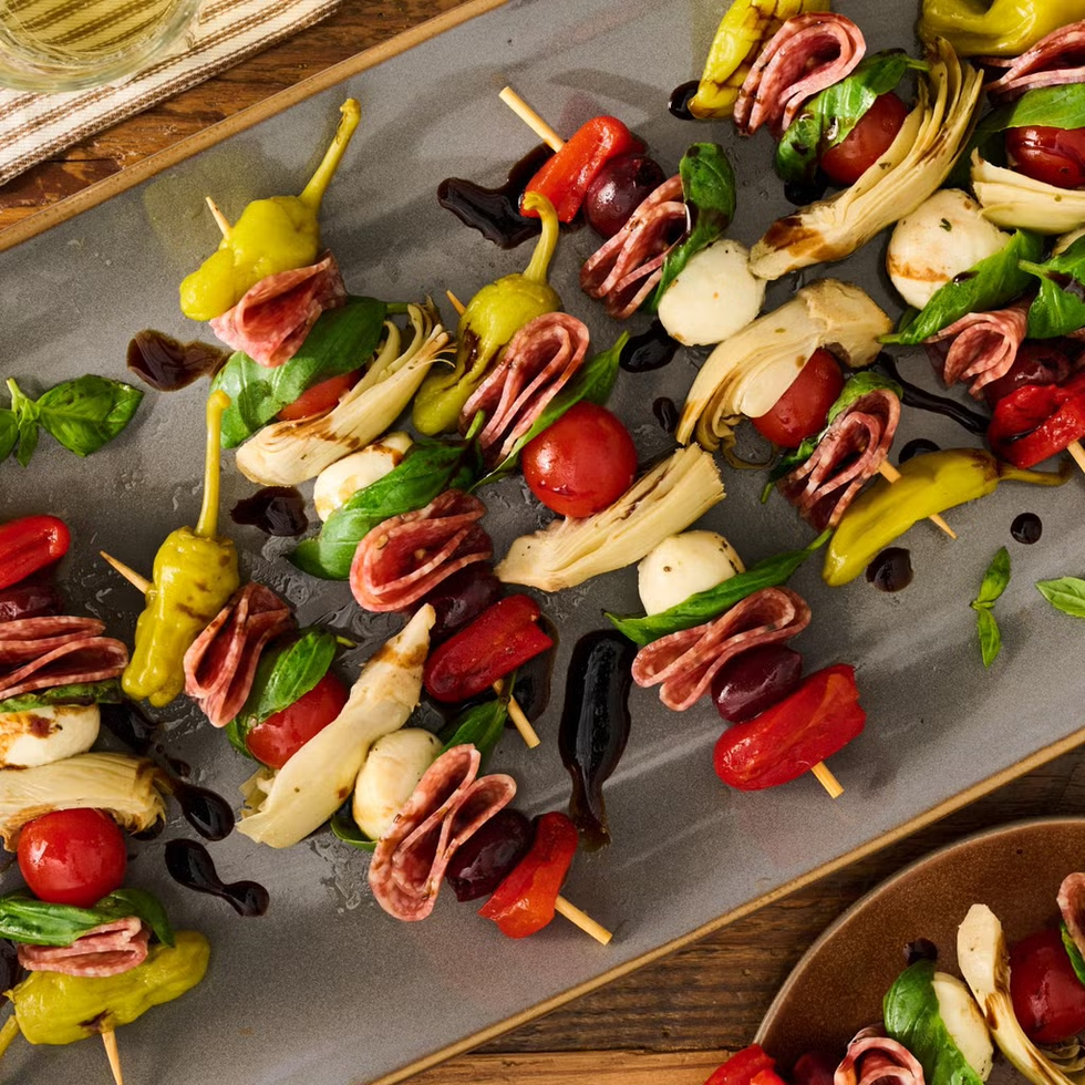 graduation party antipasto skewers