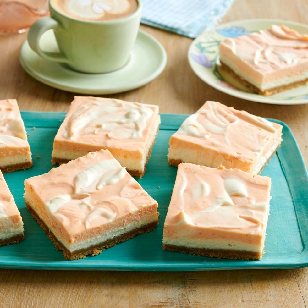 graduation party no bake orange vanilla cheesecake bars