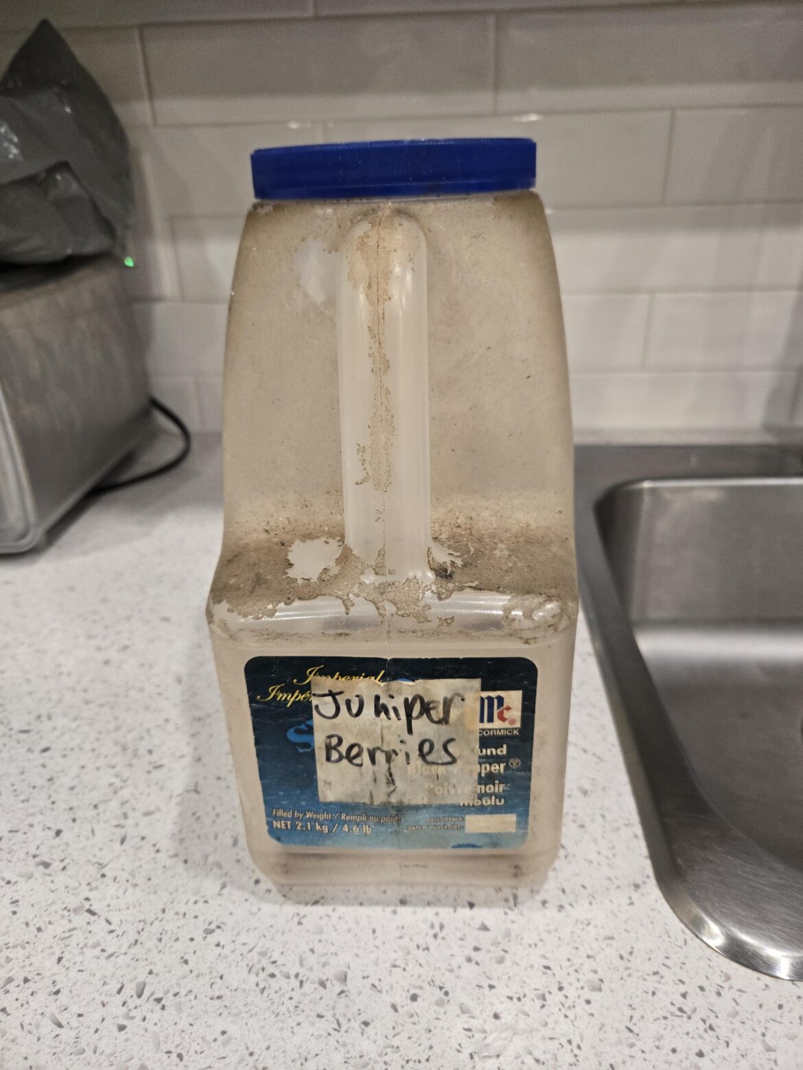 It took me 12 years, but I finally finished using this container of Juniper Berries.