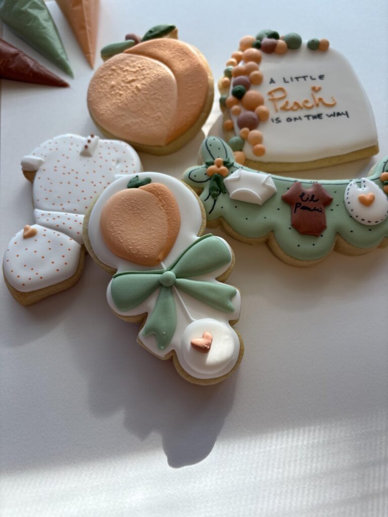 Did a peach baby shower set!