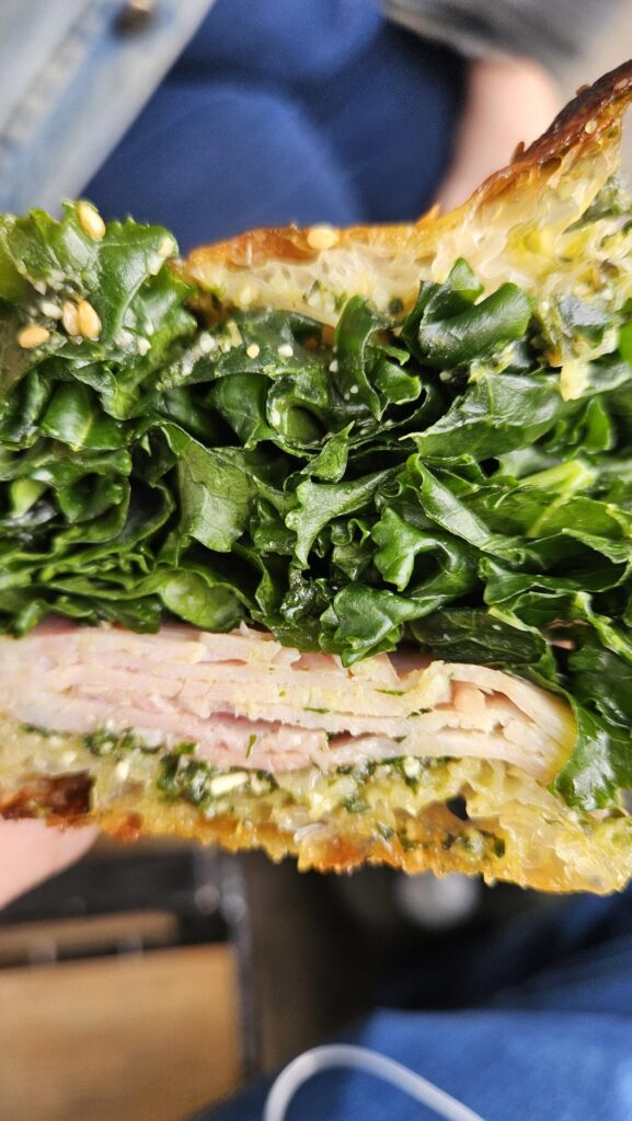 Turkey sandwich, brown butter corn cake and ham sandwich from Radio Bakery in Prospect Heights