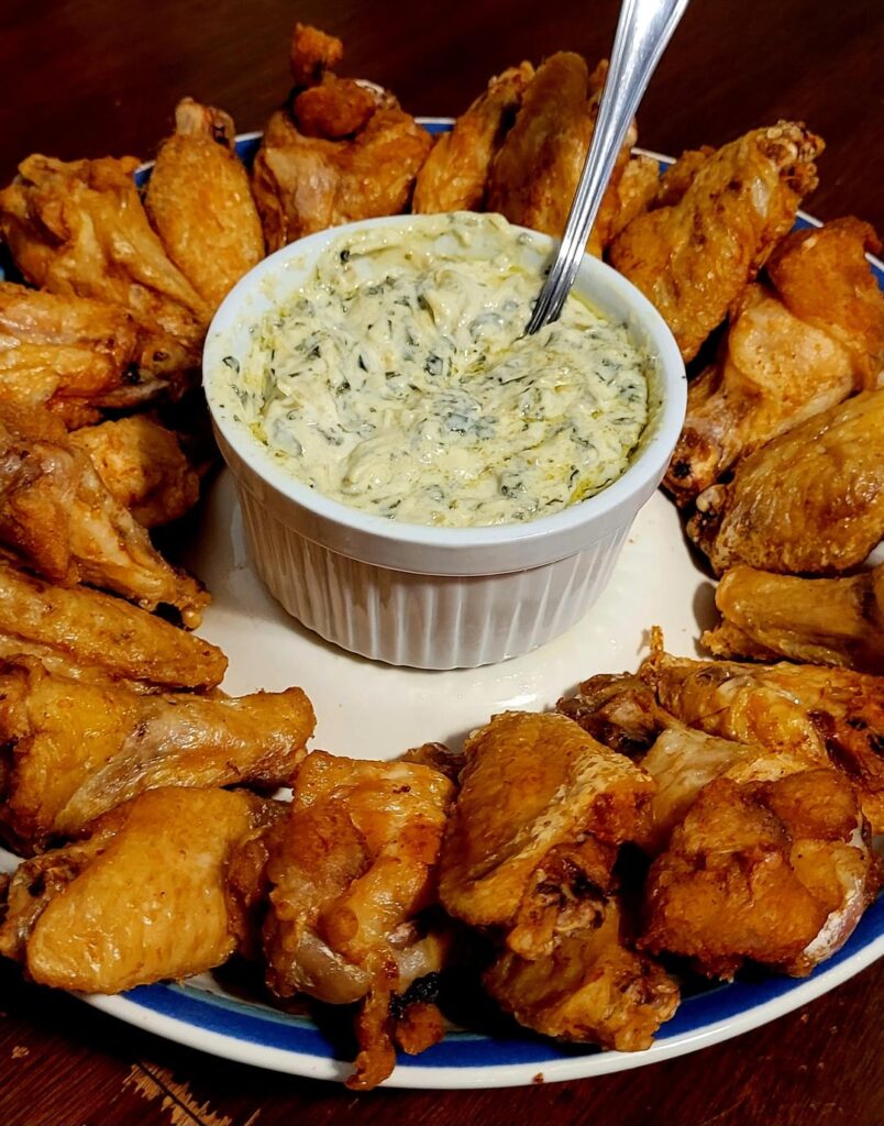 We had Appetizer Night. Homemade Wings and Things.