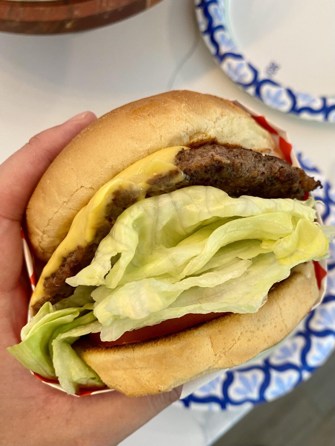 Homemade diner cheeseburger