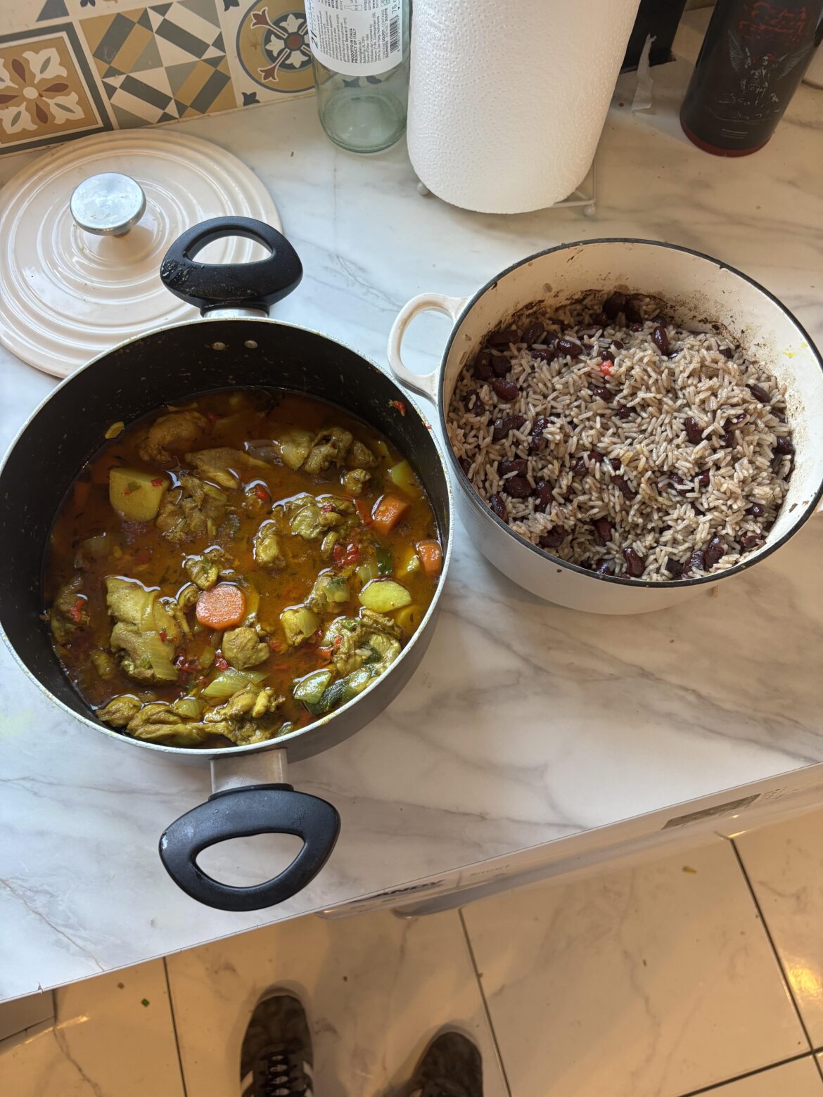 Caribbean curry with rice and peas