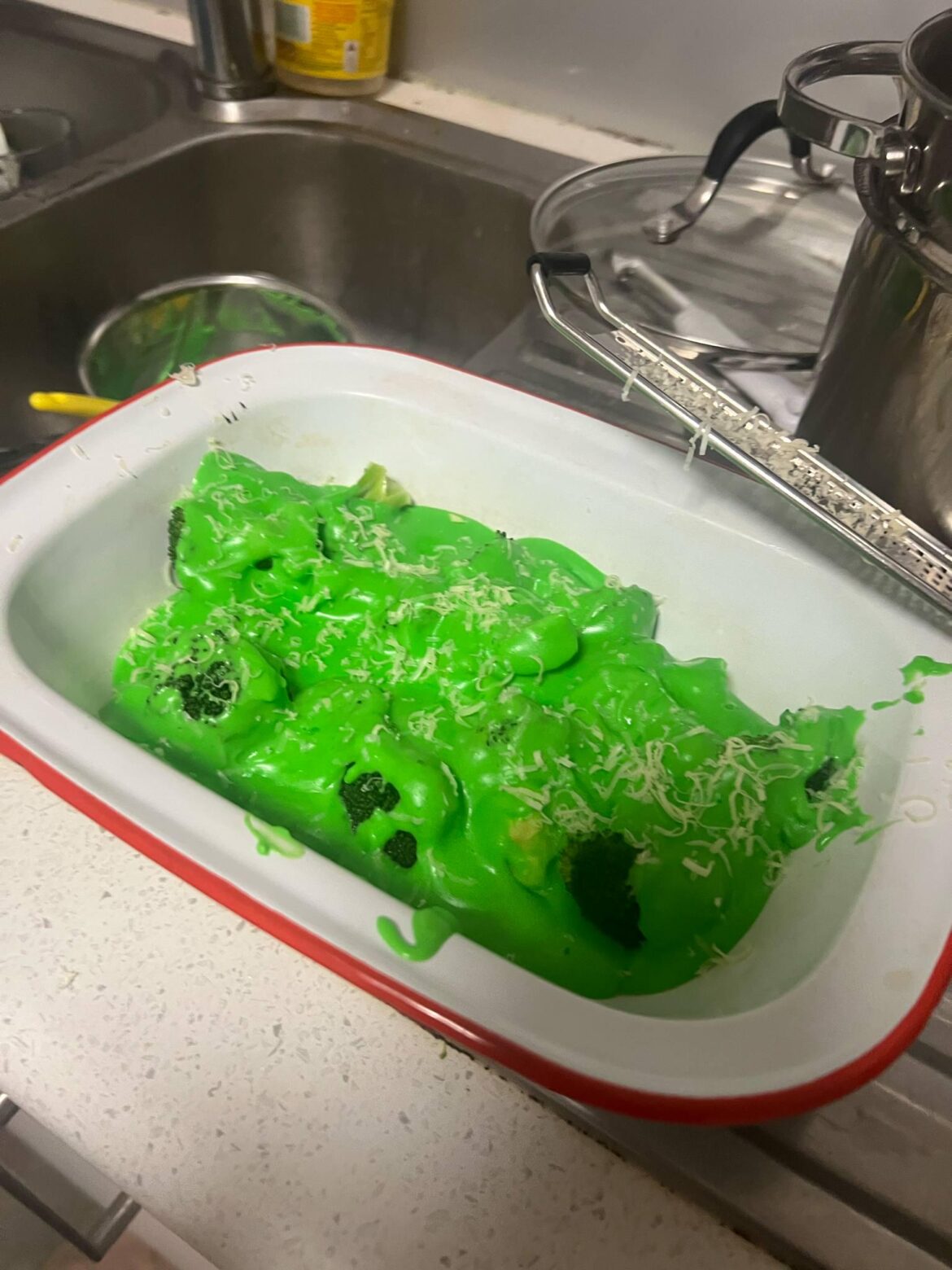 An affront against God and nature, Cauliflower Cheese (but green)