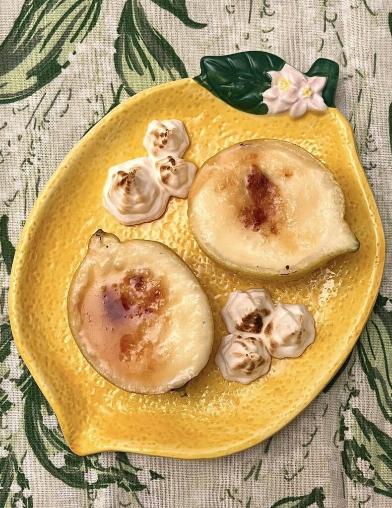 second try at lemon posset brûlée! + first time making french meringue myself :)