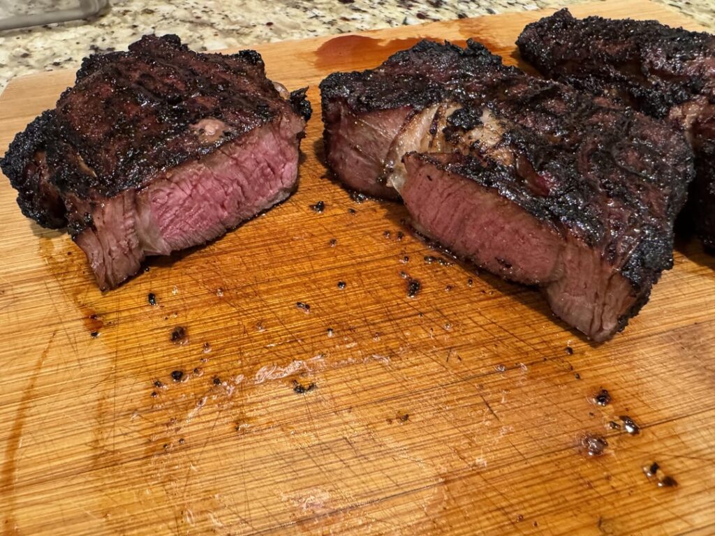 Smoked then seared ribeye