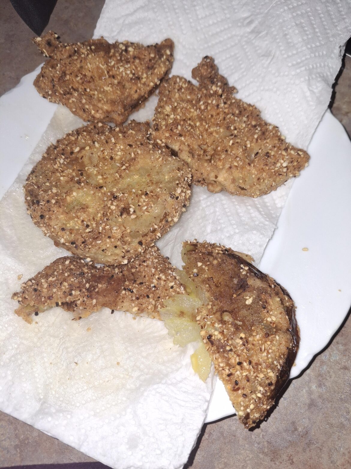 Made fried green tomatoes for the first time. The kids wolfed them down