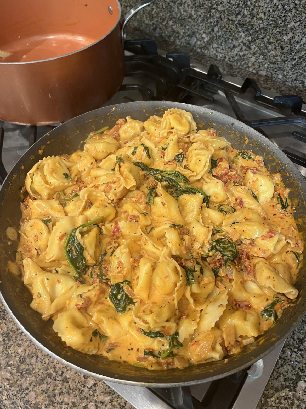 My stab at creamy sun-dried tomato sauce