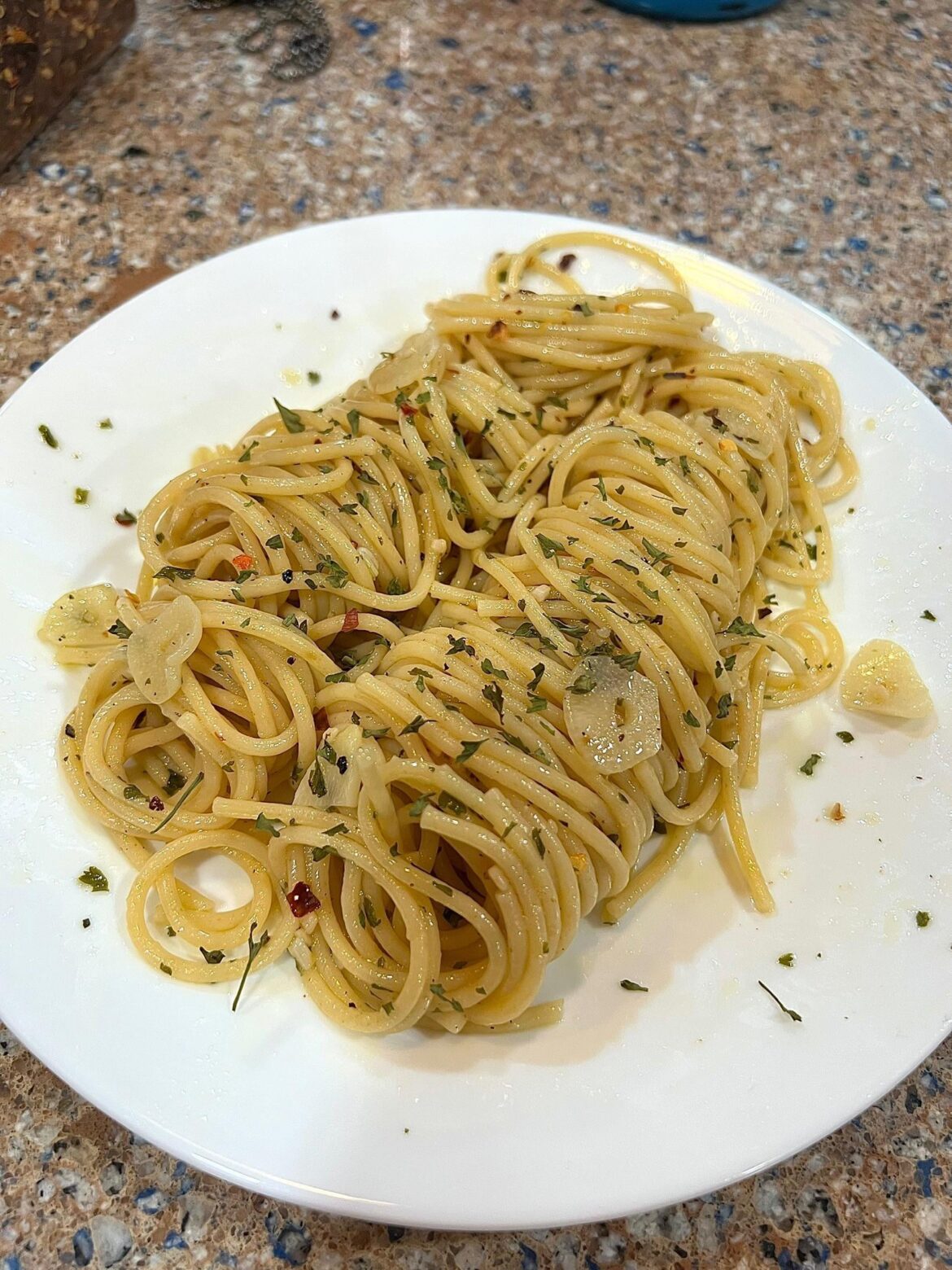 My first try at making aglio e olio